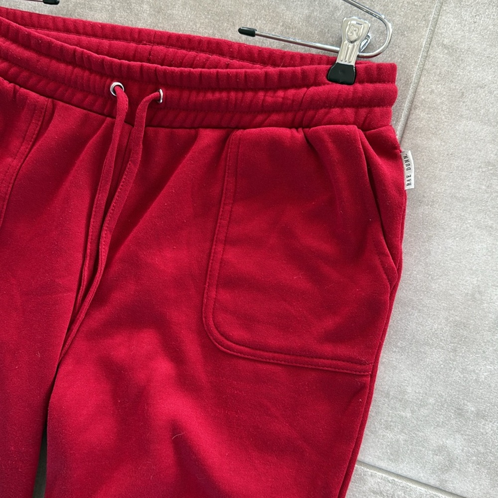 NWT Rae Dunn Women's CHEER Red Sweatshirt- Preowned Rae Dunn Red Joggers Set- L - Picture 14 of 16